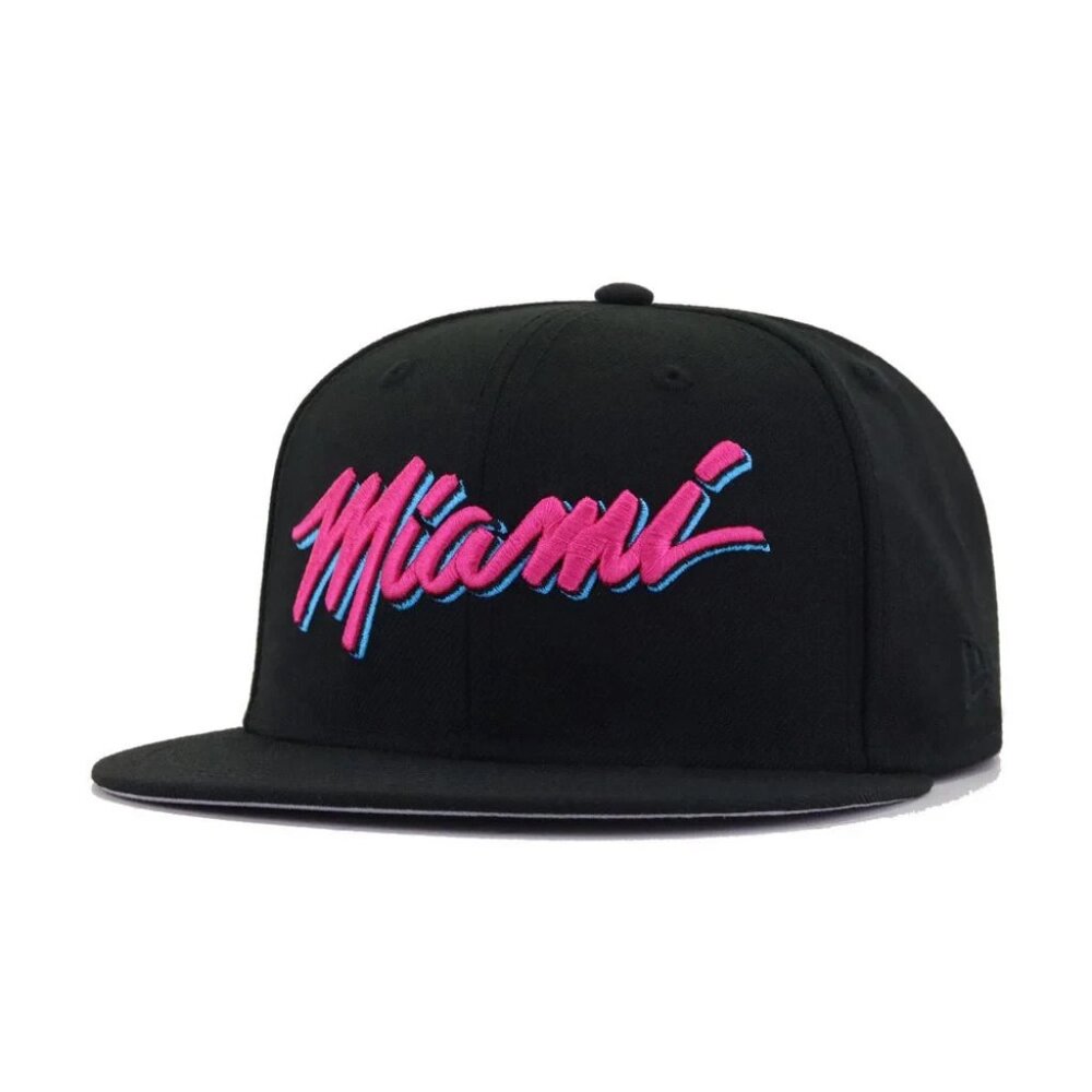 New Era Miami Heat City Edition Series Vice Pink 59Fifty 5950 SZ 7 1/8 Hat Cap